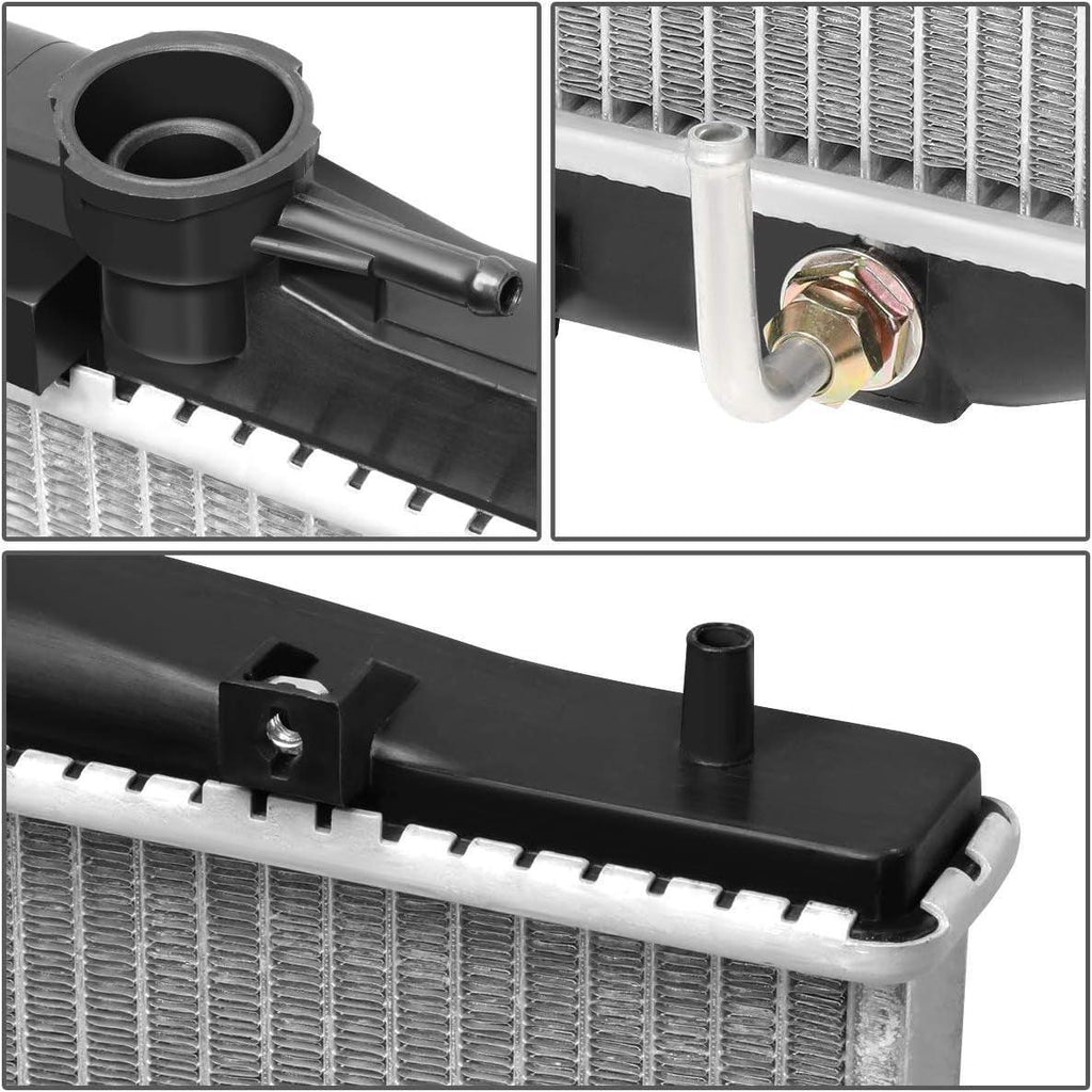 DNA Motoring  OE Style Aluminum Cooling Radiator Replacement Compatible with 07-08 Acura TL AT, 28-1/16" W X 16-5/8" H X 1" D, 1-1/4" Inlet / 1-1/4" Outlet