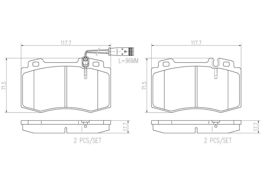 Brembo Front Disc Brake Pad Set for Mercedes-Benz (P50041N)