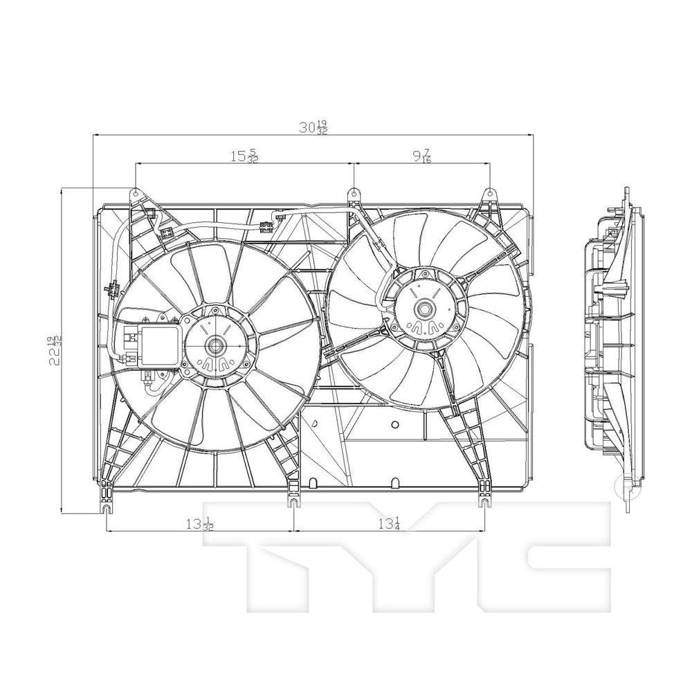 Dual Radiator and Condenser Fan Assembly