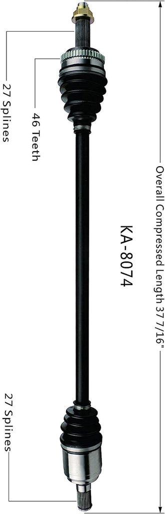 KA-8074 CV Axle, 1 Pack