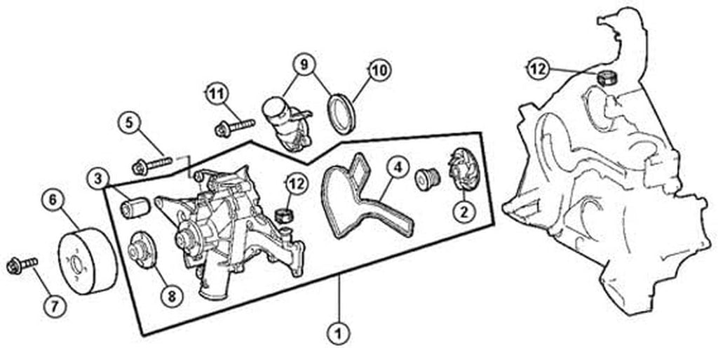 6805 8321AA, Engine Water Pump