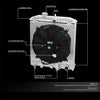 RA+FS-HC92-42-AT-2 2-Row Radiator with 12V Fan Shroud Compatible with 92-00 Civic / 93-97 Del Sol / 94-01 Integra at MT