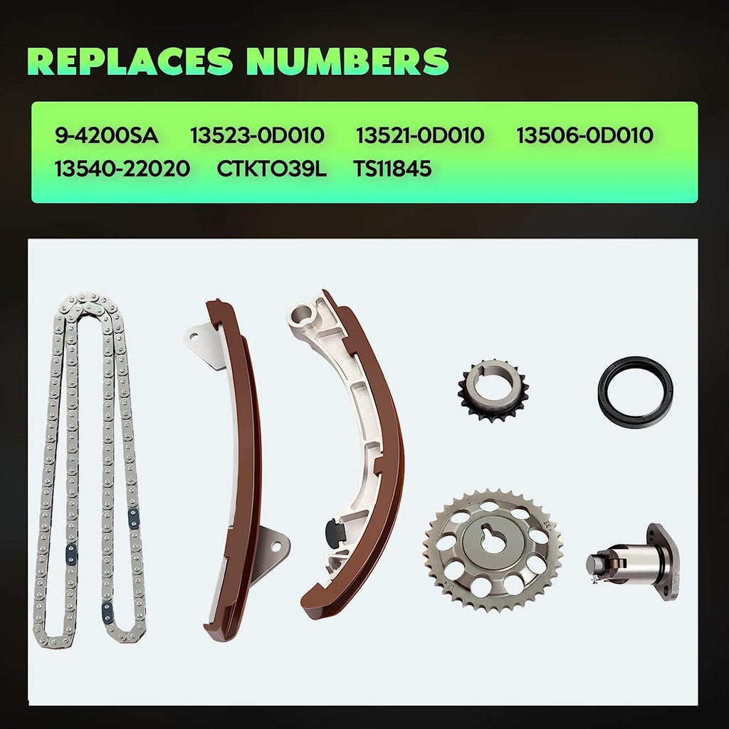 9-4200SA Engine Timing Chain Kit Sets Replaces for Pontiac for Toyota for Chevrolet Vibe Corolla MR2 Spyder Matrix Celica Prizm 1.8L