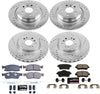K7441 Front and Rear Z23 Carbon Fiber Brake Pads with Drilled & Slotted Brake Rotors Kit