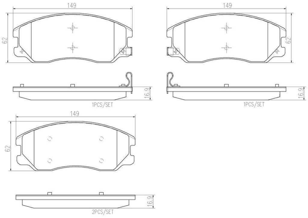 Front Disc Brake Pad Set for Captiva Sport, Vue, Equinox, Torrent+More (P10003N)