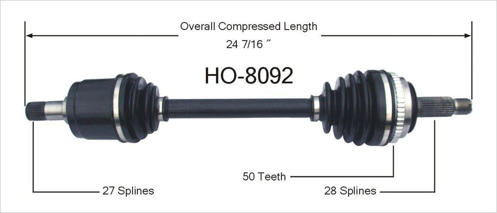 HO-8092 CV Axle Shaft