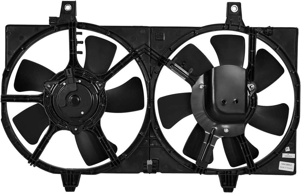 OEM-RF-0231 Factory Style Radiator Cooling Fan Assembly Cooling Efficiency Improved Direct Replacement [Compatible with 2002-2006 Sentra 2.5L] Black