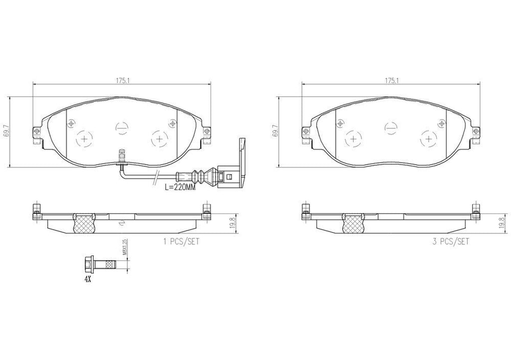 Brembo Front Disc Brake Pad Set for 13-16 CC (P85131N)