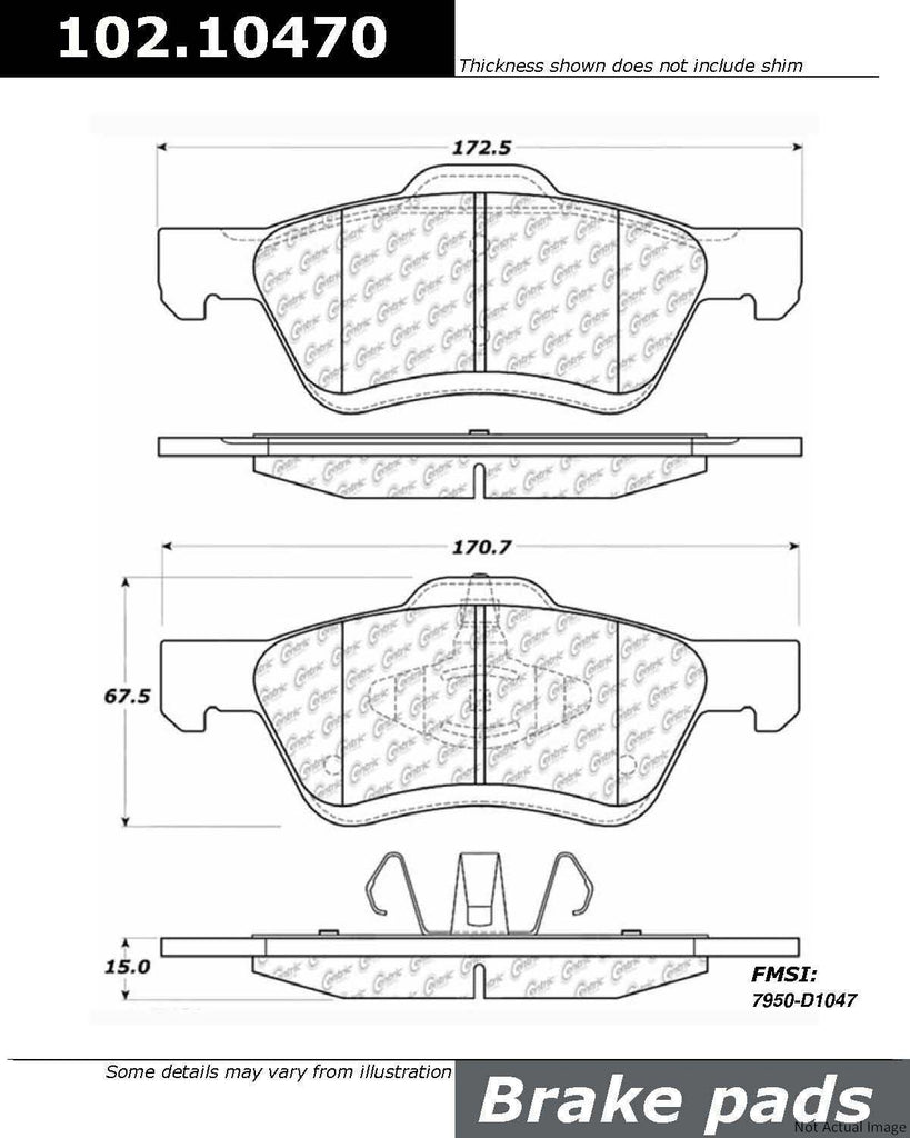 Centric Front Disc Brake Pad for Escape, Mariner, Tribute (102.10470)