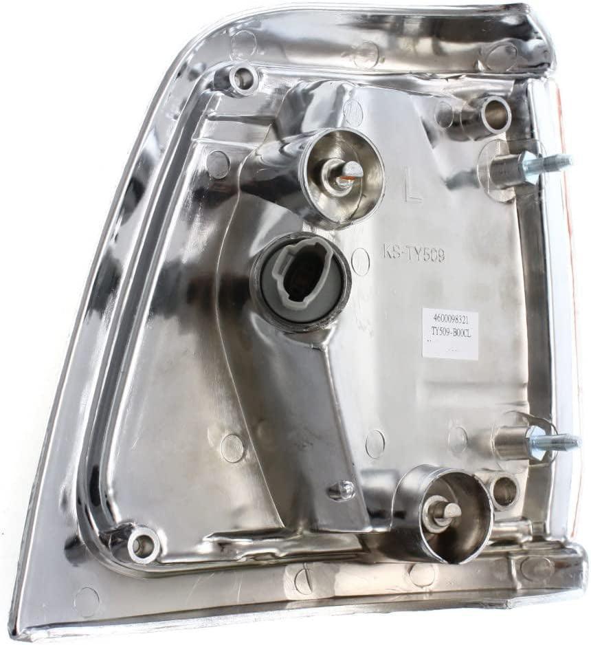 Compatible with Toyota Pickup Corner Light 1989 1990 1991 Driver Side | W/Chrome Trim | 2WD | Clear & Amber Lens | TO2520122 | 8162089177