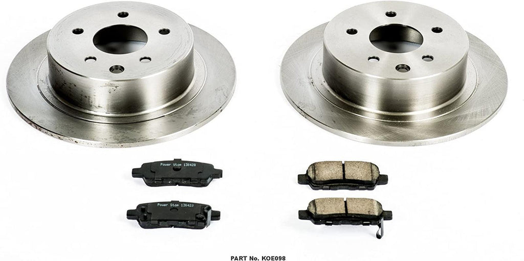 Rear KOE098 Stock Replacement Brake Pad and Rotor Kit Autospecialty