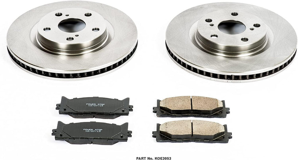 Front KOE3053 Stock Replacement Brake Pad and Rotor Kit Autospecialty