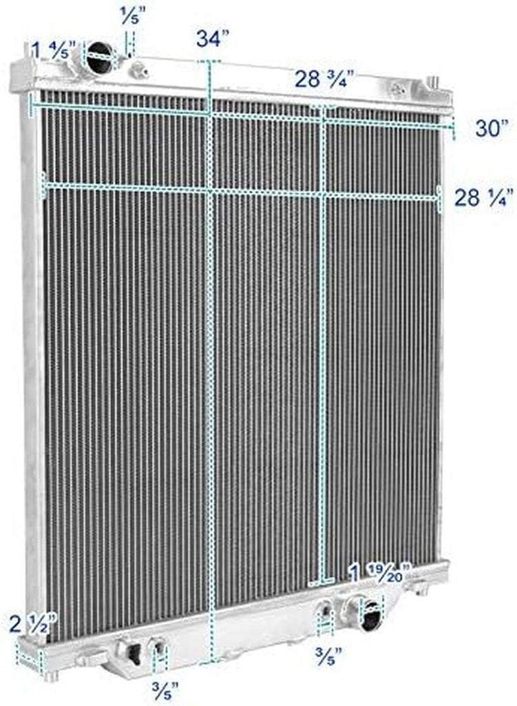 2-Row Aluminum Cooling Radiator Compatible with Ford Excursion F250 F350 6.0L Diesel 2003-2007