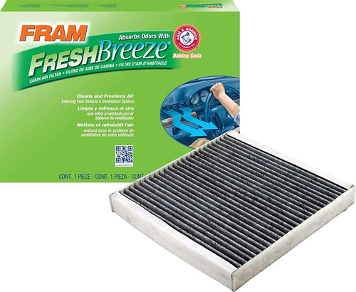 Fresh Breeze Cabin Air Filter Replacement for Car Passenger Compartment W/ Arm and Hammer Baking Soda, Easy Install, CF10612 for Select Smart Vehicles