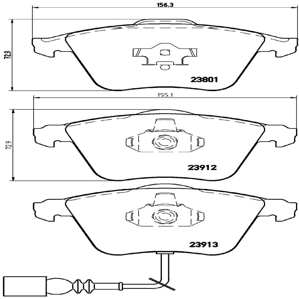 Brembo Front Disc Brake Pad Set for Golf R, TT Quattro (P85079)