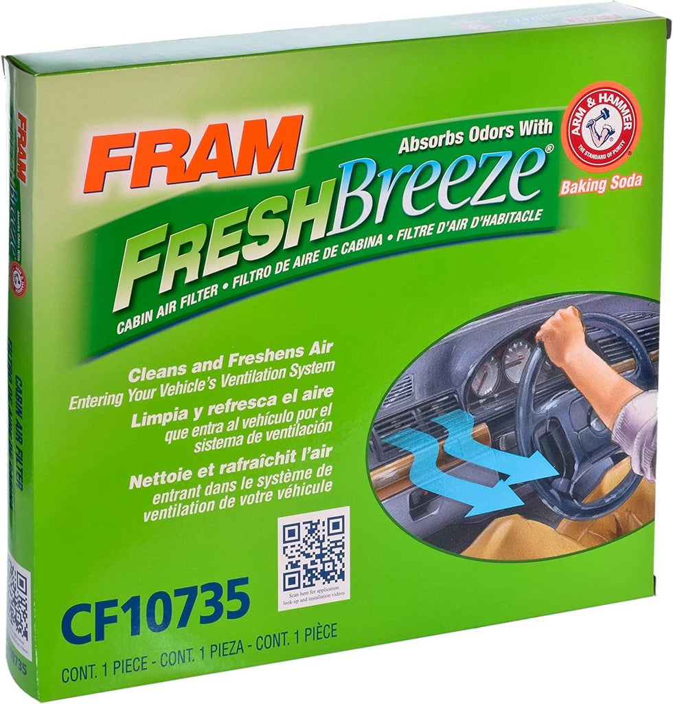 Fresh Breeze Cabin Air Filter with Arm & Hammer Baking Soda, CF10735 for Select Genesis and Hyundai Vehicles , White