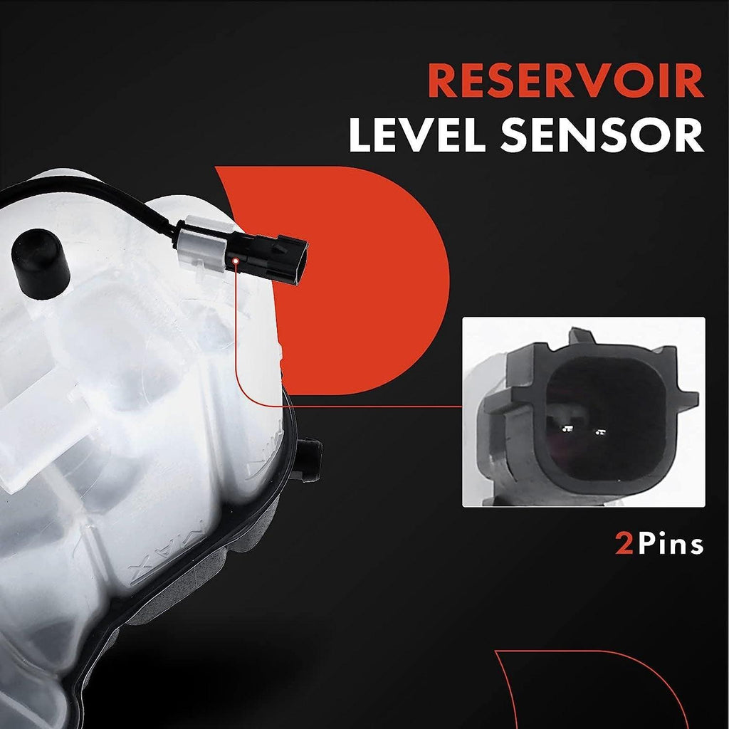 A-Premium Coolant Overflow Reservoir Tank [With Cap & Sensor] Compatible with Volvo S60 2011-2016, S80 2006-2015, XC60 2010-2016 & Land Rover LR2 2008-2012, Replace# 30680909, 30792150, 31200320