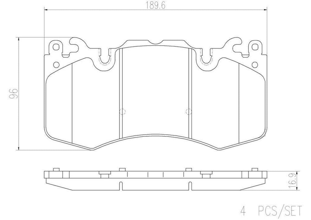 Brembo Front Disc Brake Pad Set for Land Rover (P44023N)