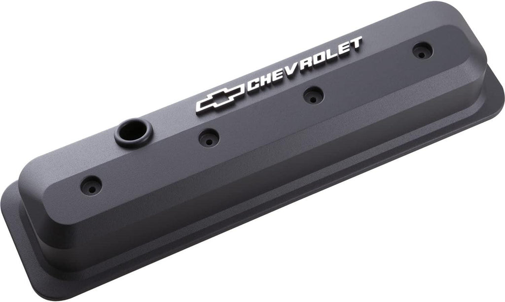 GM-141-840 Chevrolet Bowtie Slant Valve Covers Centerbolt Small Block Black