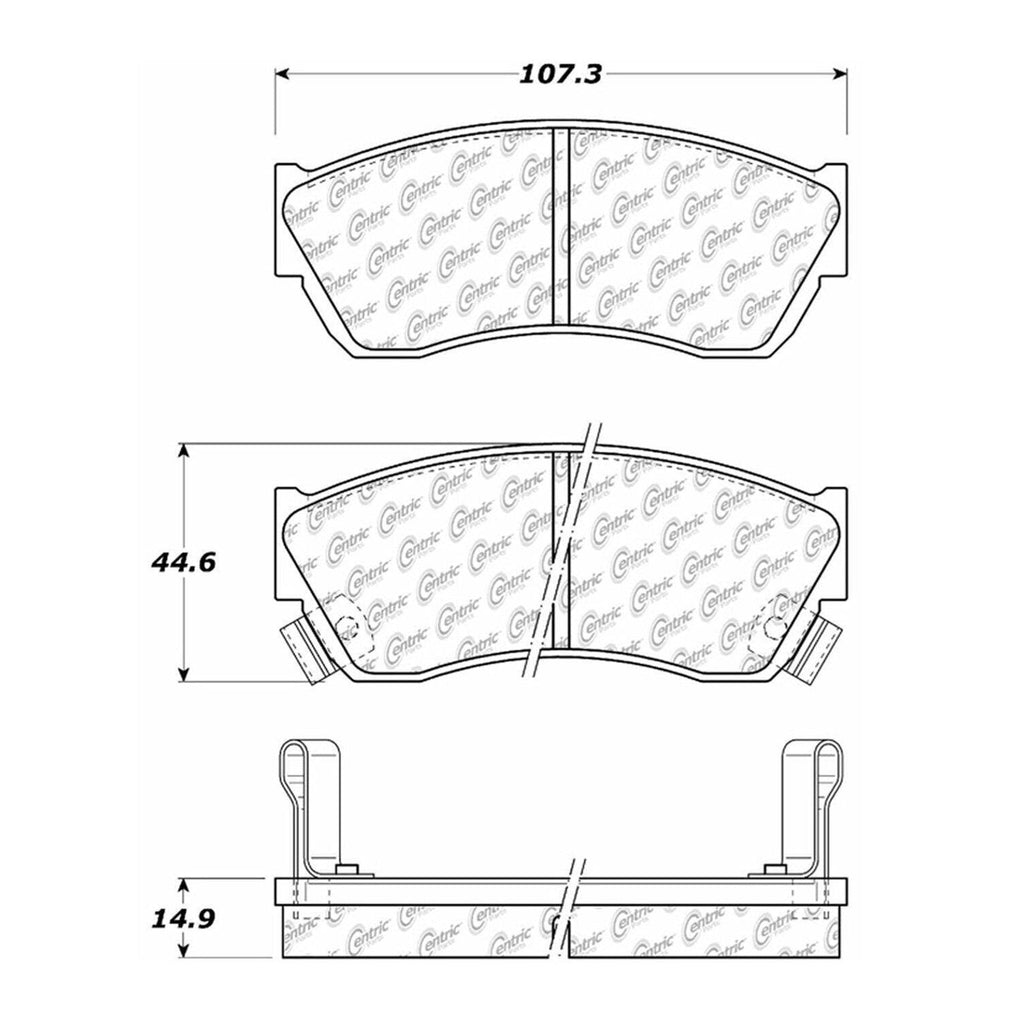 Centric Front Disc Brake Pad for Metro, Swift, Firefly, Sprint (102.04510)