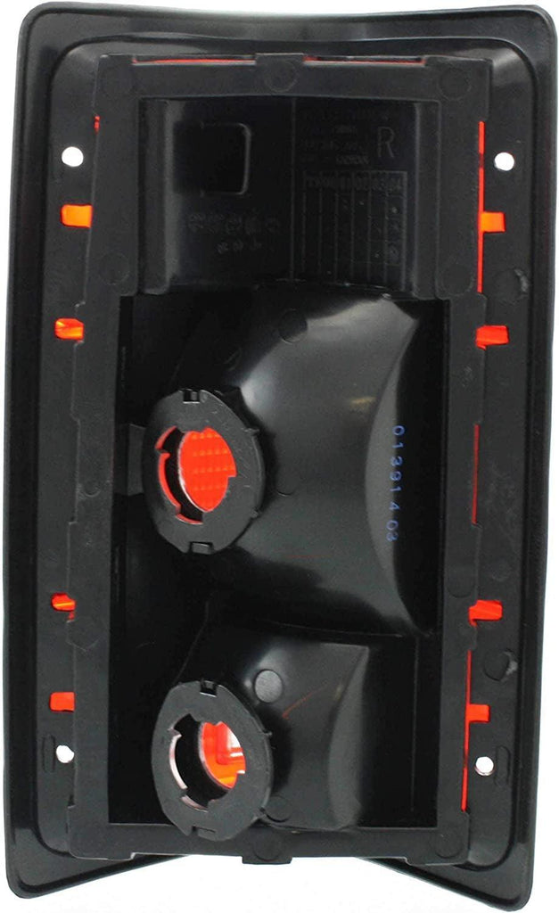 Tail Light Lens and Housing Compatible with 1987-1996 Dodge Dakota Black Trim, from 11-2-1987, Set of 2, Driver and Passenger Side Clear & Red Lens