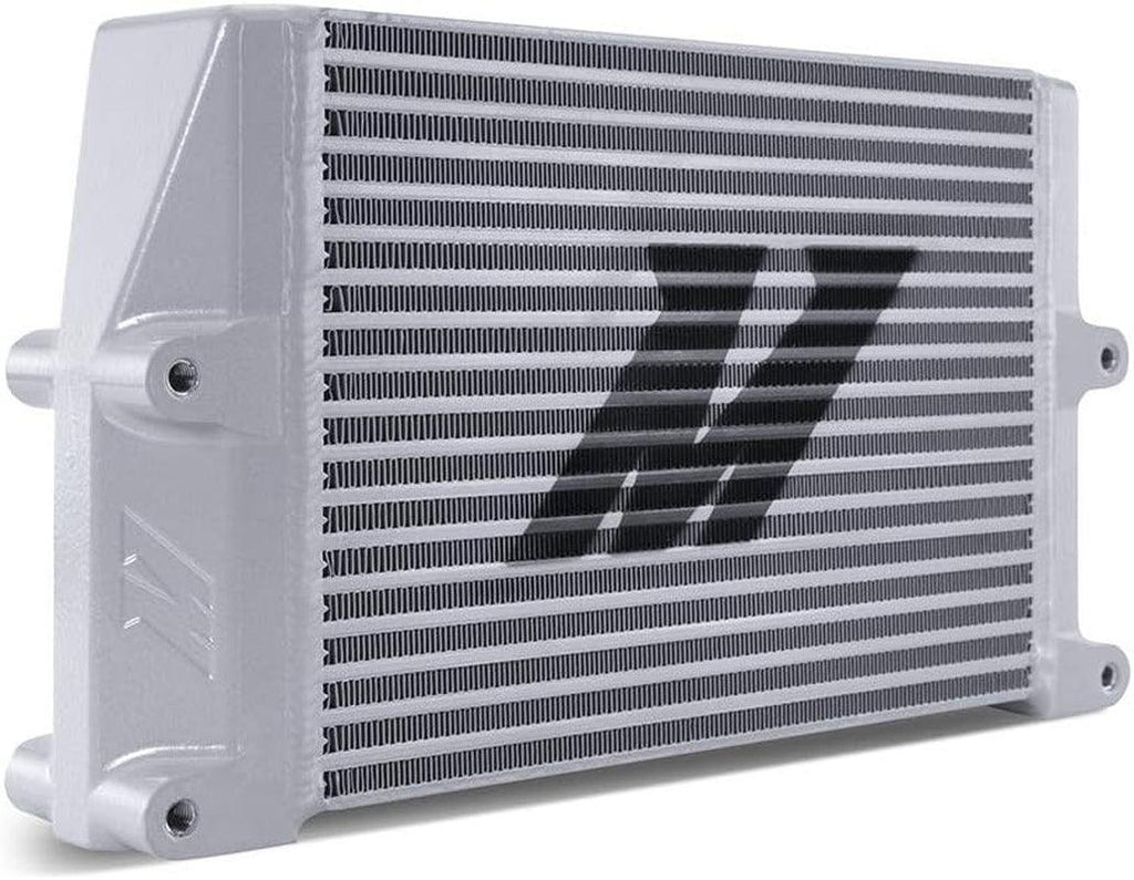 MMOC-SSO-10SL Universal Heavy-Duty Bar-And-Plate Oil Cooler, 10" Core, Same-Side Outlets, Silver