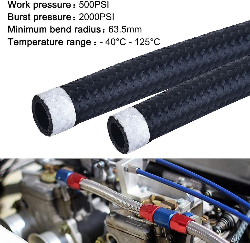 16 Row AN10-10AN Stacked Plate Oil Cooler Bundle with 6AN 3/8" 10FT CPE Fuel Line Hose Fitting Kit Braided Nylon Stainless Steel
