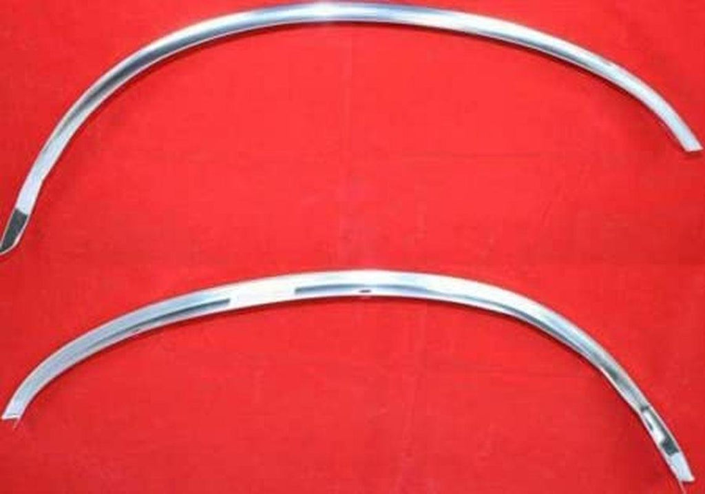 Front, Driver and Passenger Side Fender Trim Set of 2 Compatible with 1987-1996 Ford F-150, 1987-1996 F-250, 1987-1997 F-350 & 1987-1991 Bronco Chrome