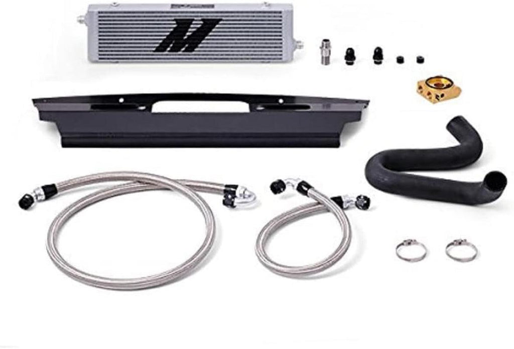 Mishimoto MMOC-MUS8-15T Oil Cooler Kit Compatible with Ford Mustang GT V8 2015-2017 Silver