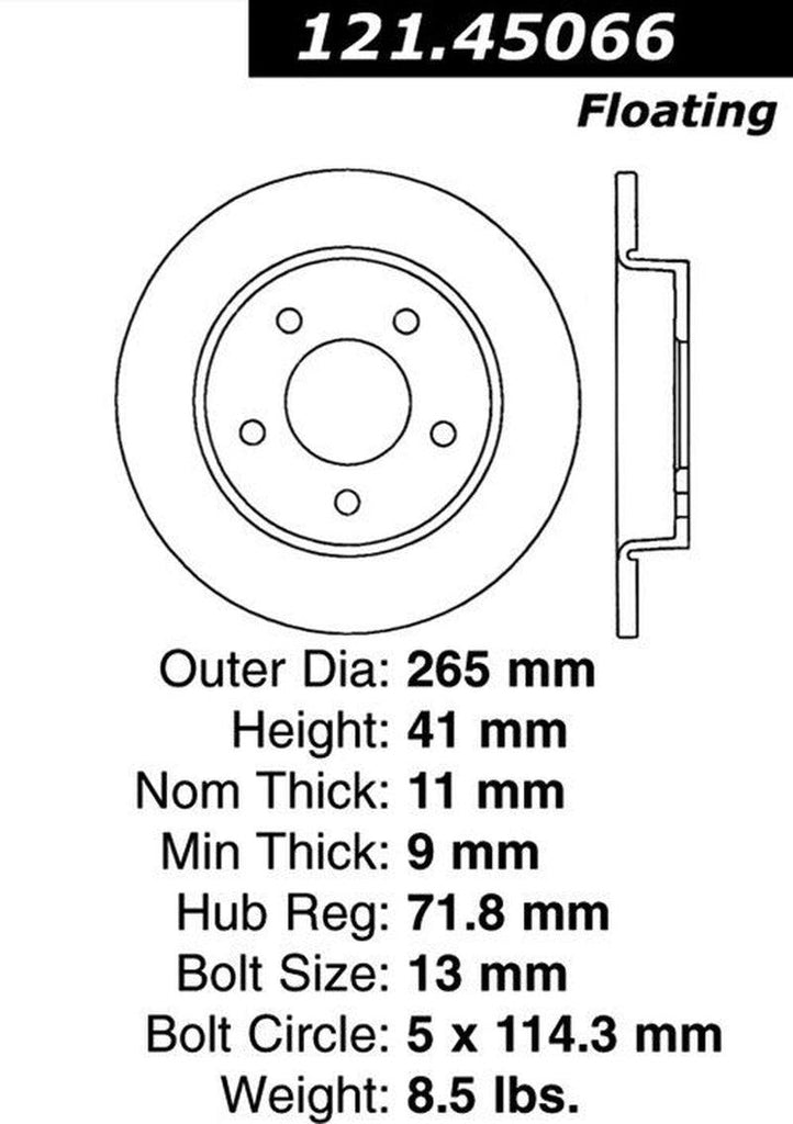 Centric Rear Disc Brake Rotor for 3, 3 Sport (121.45066)