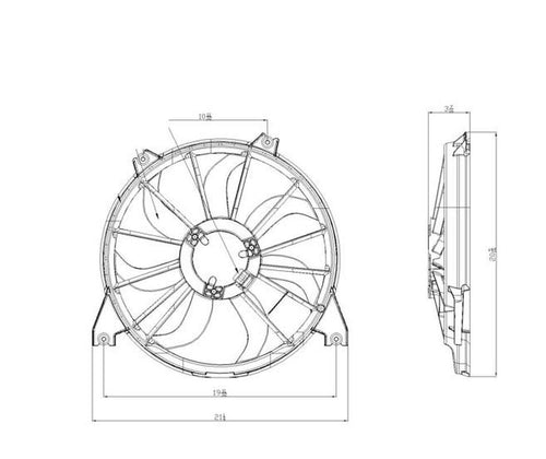 TYC 622100 Dual Radiator and Condenser Fan Assembly