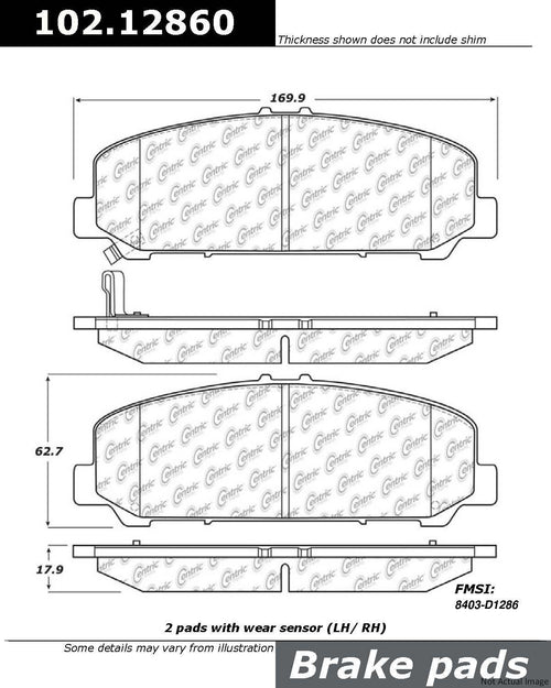 Centric Front Disc Brake Pad for Armada, QX56, Titan (102.12860)