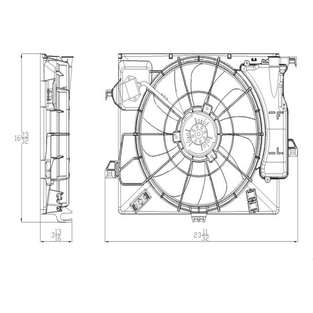 Dual Radiator and Condenser Fan Assembly Fits 2013 Hyundai Veloster