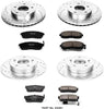 K2281 Front and Rear Z23 Carbon Fiber Brake Pads with Drilled & Slotted Brake Rotors Kit