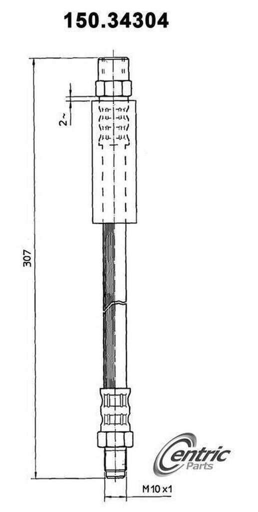 Centric Brake Hydraulic Hose for BMW 150.34304