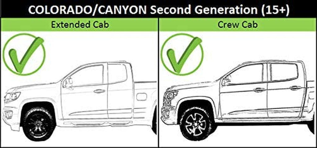 Exterior Rear Door Handle Compatible with GMC Canyon/Colorado 2015-2016 RH=LH Smooth Black Handle+Cover+Gasket US Built