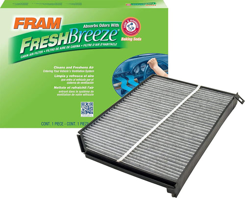 Fresh Breeze Cabin Air Filter with Arm & Hammer Baking Soda, CF9465A for Select Ford Vehicles , White, 1 Count (Pack of 1)