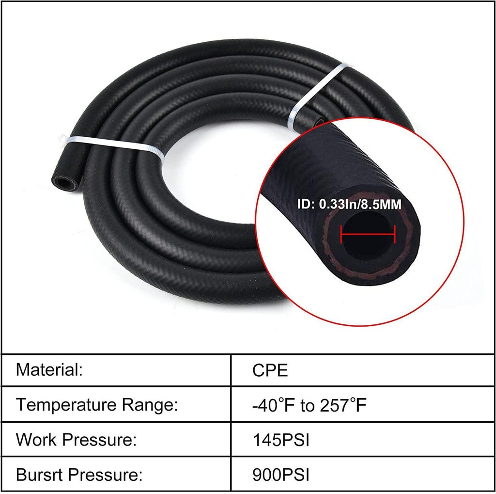 EVIL ENERGY 5/16" Transmission Oil Cooler, 8 Pass Tube and Fin Cooler Kit Universal Aluminium Black