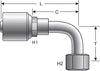 G25239-0606 Female Flat-Face O-Ring Swivel - 90 Bent Tube (Megacrimp)