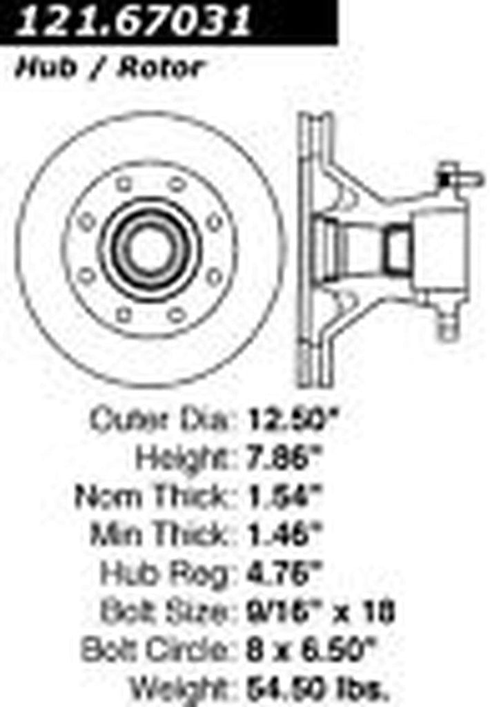 Centric Front Disc Brake Rotor for 1994-1999 Dodge Ram 3500 (121.67031)