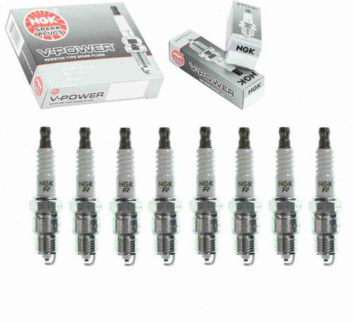 8 Pc NGK V-Power Spark Plugs Compatible with Ford E-350 Econoline 5.0L 5.8L 6.6L 7.5L V8 1975-1996