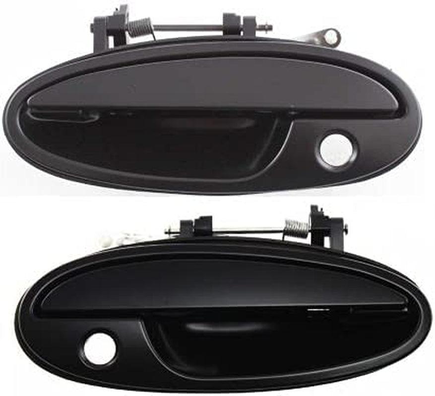 Front Exterior Door Handle Set of 2 Compatible with 1995-1999 Buick Riviera, Fits 1997-1999 Oldsmobile Aurora Smooth Black Driver and Passenger Side