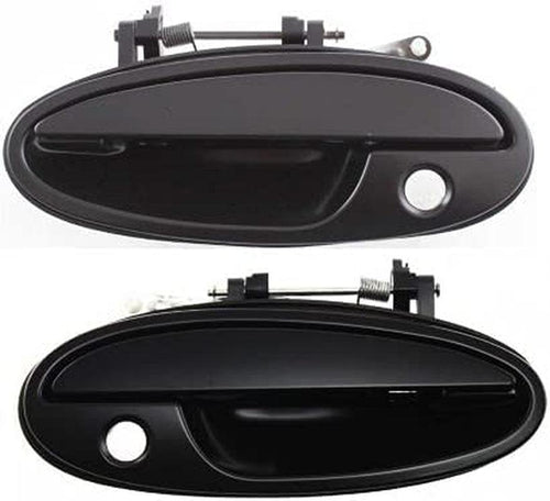Front Exterior Door Handle Set of 2 Compatible with 1995-1999 Buick Riviera, Fits 1997-1999 Oldsmobile Aurora Smooth Black Driver and Passenger Side