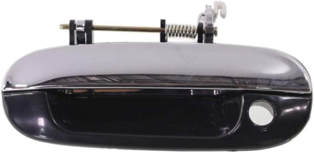 for Buick Rainier Exterior Door Handle Front, Driver Side Smooth Black Bezel with Chrome Lever (2004-2007) | with Key Hole | Trim:All Submodels | GM1310175 | 88981048