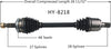 HY-8218 CV Axle, 1 Pack
