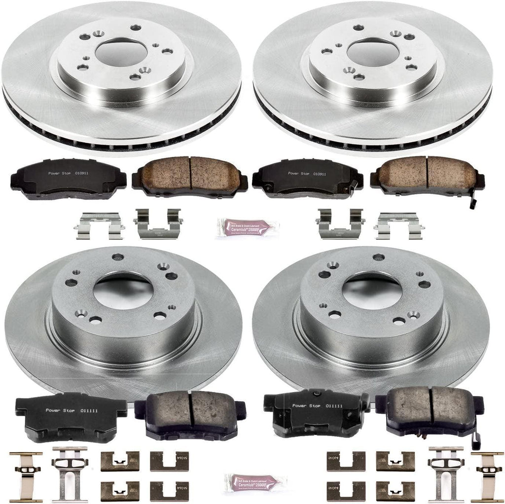 KOE2297 Autospecialty Front and Rear Replacement Brake Kit-Oe Brake Rotors & Ceramic Brake Pads