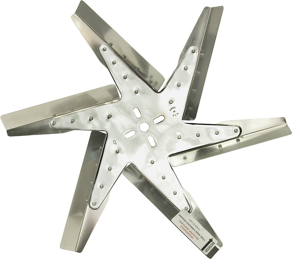 19218 18" High Performance Polished Chrome/Stainless Flex Fan Standard Rotation