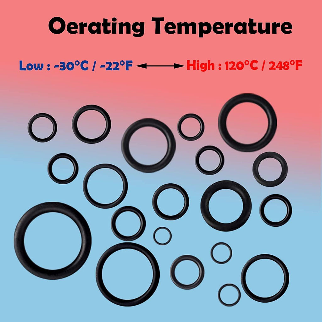 TWCC 32 Size 1440 Pcs O Rings Assortment Kits Metric Nitrile NBR Rubber Washer with Pick and Hook Set for Car Faucet Pressure Plumbing Repair,Air or Gas Sealing Connections,Od 4Mm-50Mm