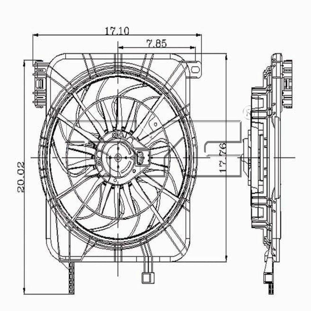 620100 Dual Radiator and Condenser Fan Assembly Fits 2002 Chevrolet Cavalier