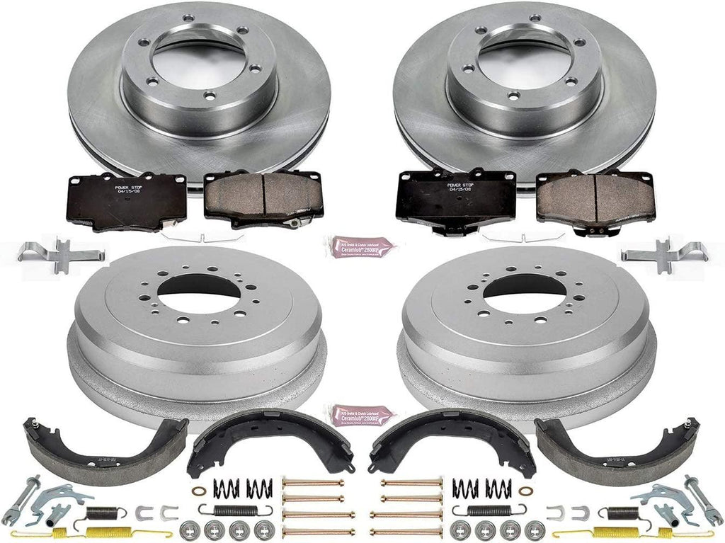 KOE15094DK Autospecialty Front and Rear Replacement Brake Kit-Oe Brake Drums & Ceramic Brake Pads